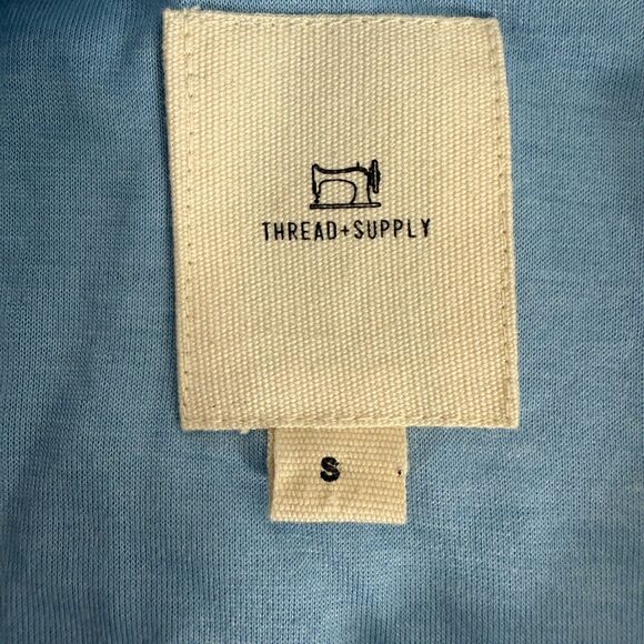 Thread & Supply Women's Oversized Nylon Puffer Vest Light Blue Size S Small - Picture 3 of 8